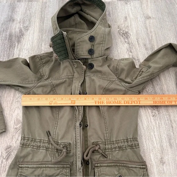 VTG Y2K Abercrombie & Fitch military utility jacket Womens XS green Bella Elena - Picture 13 of 16
